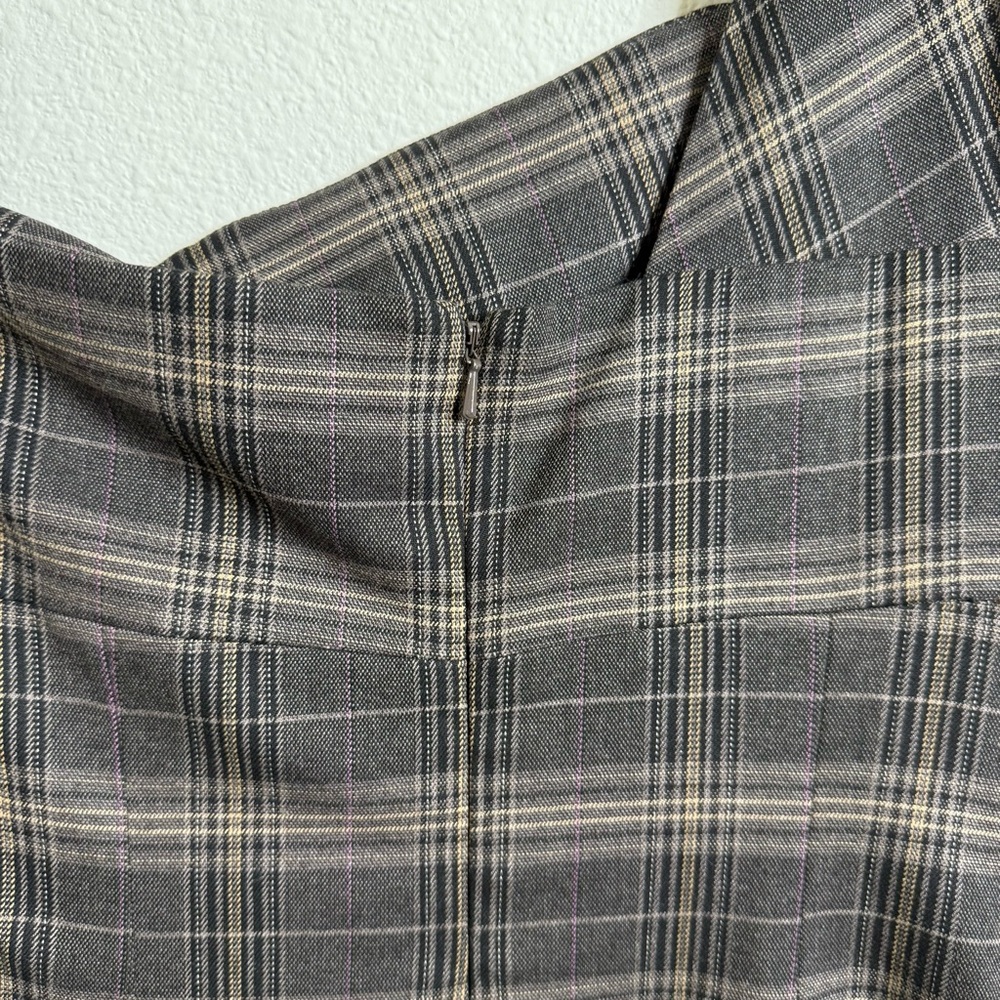Black Halo One Shoulder Plaid Mini Jackie Dress Size 2 Multi Color PTP: 15” - Picture 12 of 16